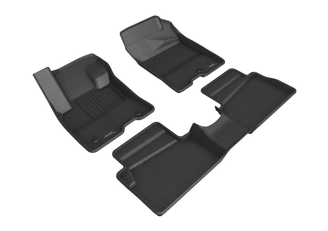 L1FR14401509 – 3D MATS/U-AC Floor Liner, Black Custom Fit Raised Edge Thermoplastic Rubber Of Carbon Fiber Texture 3 ...